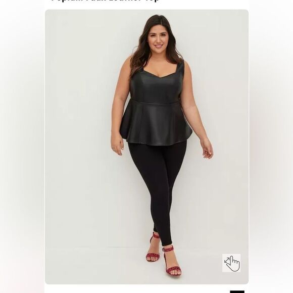 Torrid Peplum Faux Leather Top - Picture 1 of 10